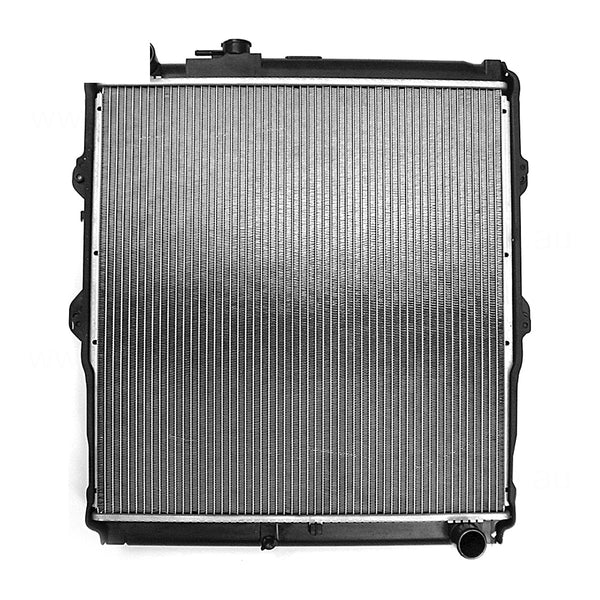 Radiator 38 / 38 mm Plastic Aluminium 550 x 528 x 36 mm Manual 3.0 L 1KZ-TE Aftermarket Suits Toyota Hilux KZN165R 2001 to 2005